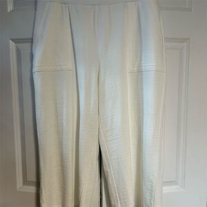 T by Talbots Women's Wide-Leg Pants White Size M Casual Elastic Waist